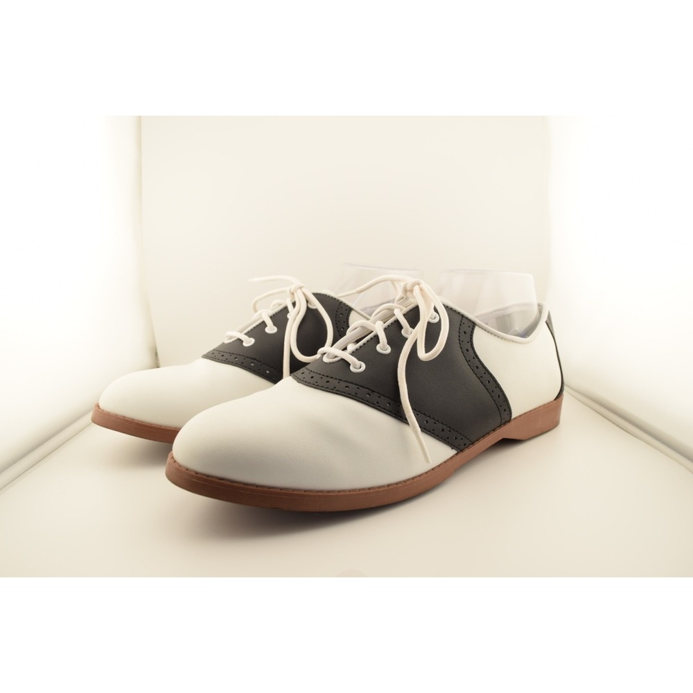 Predictions Womens 10W Black White Oxford Shoes Retro Accessories 4pc Set - Picture 2 of 13